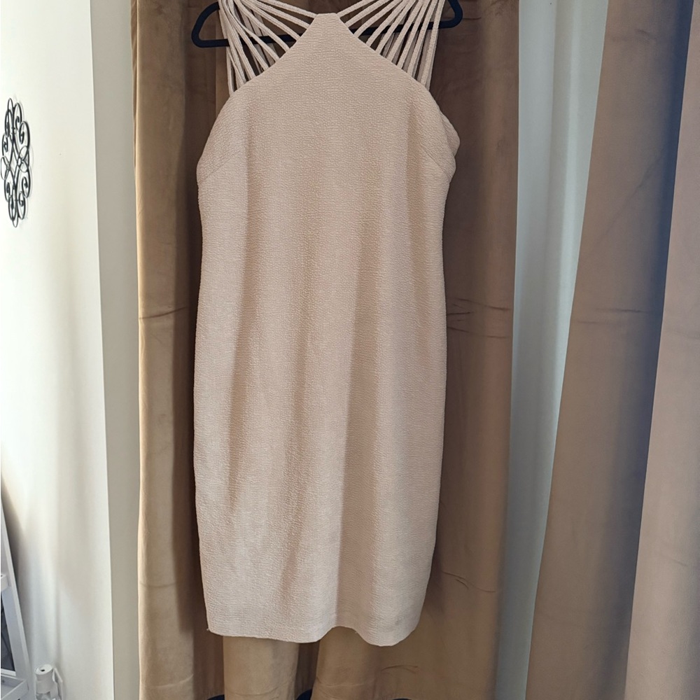 Tan Sheath Cocktail Dress